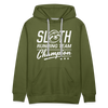 Sloth Running Team Champion Men’s Premium Hoodie - olive green