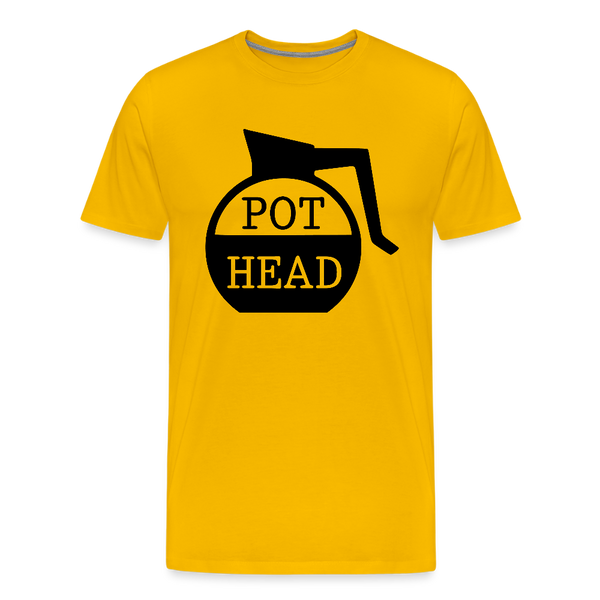 Pot Head Funny Coffee Men's Premium T-Shirt - sun yellow