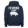 I'd Smoke That Funny BBQ Gildan Heavy Blend Adult Hoodie - navy