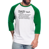Dad Definition Baseball T-Shirt - white/kelly green