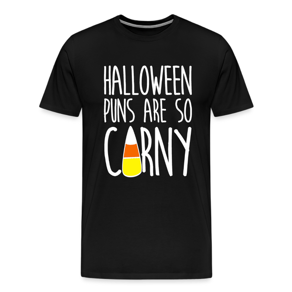 Halloween Puns are so Corny Men's Premium T-Shirt - black