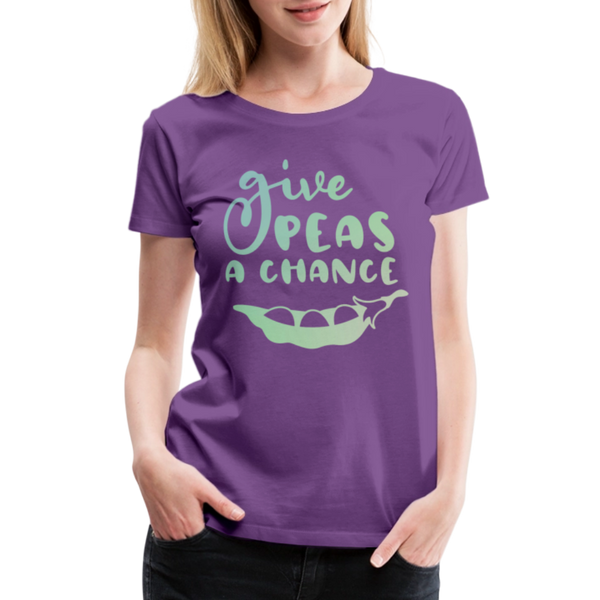 Give Peas a Chance Pun Women’s Premium T-Shirt - purple