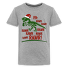 Dinosaur Fa-Rawr Rawr T-Rex in Santa Hat Christmas Kids' Premium T-Shirt - heather gray