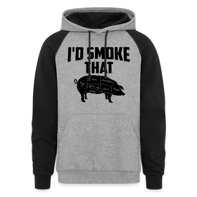 I'd Smoke That Funny BBQ Colorblock Hoodie