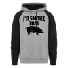 I'd Smoke That Funny BBQ Colorblock Hoodie