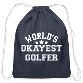World's Okayest Golfer Cotton Drawstring Bag