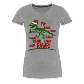 Dinosaur Fa-Rawr Rawr T-Rex in Santa Hat Christmas Women’s Premium T-Shirt
