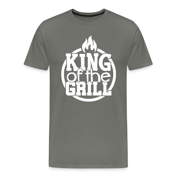 King of the Grill Father's Day BBQ Men's Premium T-Shirt - asphalt gray