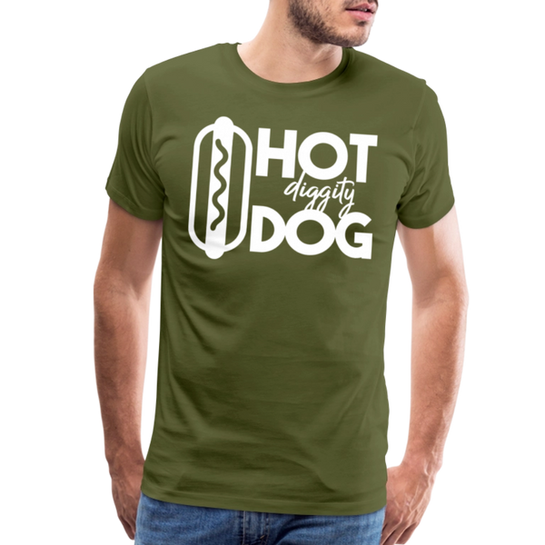 Hot Diggity Dog Funny Grilling Men's Premium T-Shirt - olive green
