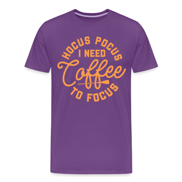 Hocus Pocus I Need Coffee to Focus Men's Premium T-Shirt - purple