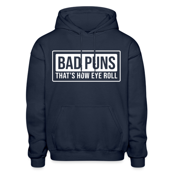 Bad Puns That's How Eye Roll Gildan Heavy Blend Adult Hoodie - navy