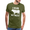I Rub My Meat BBQ Cow Men's Premium T-Shirt
