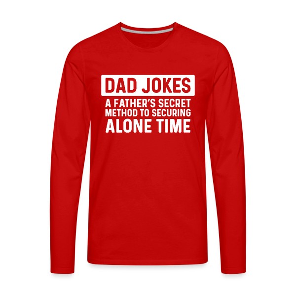 Funny Dad Joke Men's Premium Long Sleeve T-Shirt - red