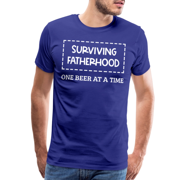Surviving Fatherhood One Beer at a Time Men's Premium T-Shirt - royal blue