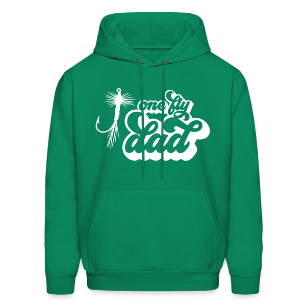 One Fly Dad Fly Fishing Father's Day Men's Hoodie - kelly green