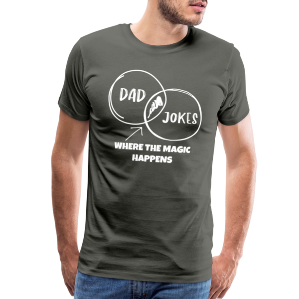 Funny Dad Jokes Venn Diagram Short-Sleeve T-Shirt - asphalt gray