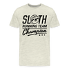 Sloth Running Team Champion Men's Premium T-Shirt - heather oatmeal