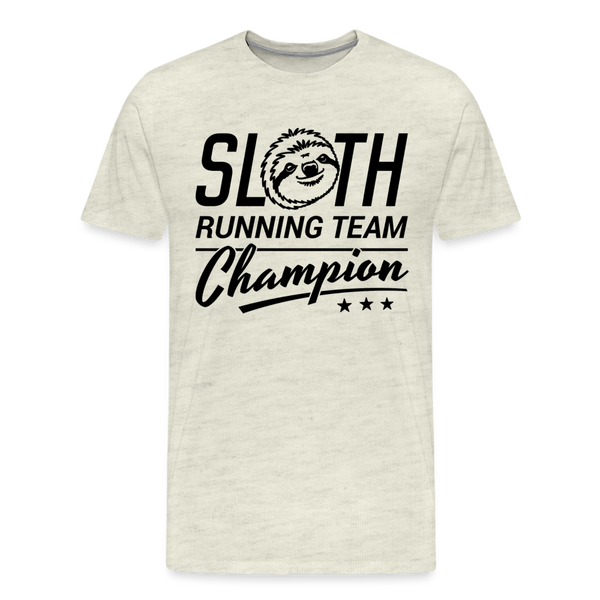 Sloth Running Team Champion Men's Premium T-Shirt - heather oatmeal