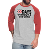 00 Days Without a Dad Joke Baseball T-Shirt