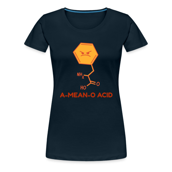 A-Mean-O Acid Science Joke Women’s Premium T-Shirt - deep navy