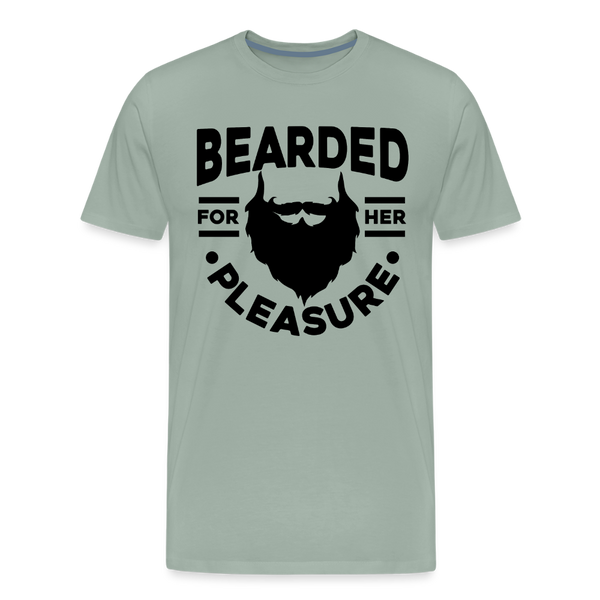Bearded for Her Pleasure Funny Men's Premium T-Shirt - steel green