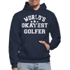 World's Okayest Golfer Gildan Heavy Blend Adult Hoodie - navy