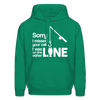 Sorry I Missed Your Call, I was on the Other Line Funny Fishing Men's Hoodie - kelly green