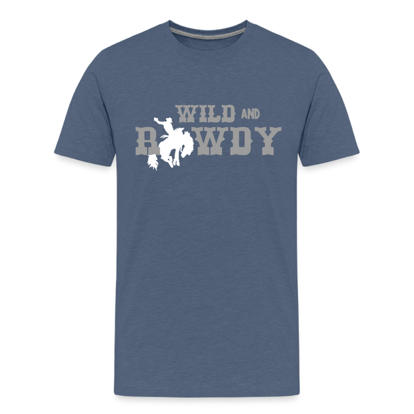 Wild and Rowdy Cowboy Kids' Premium T-Shirt - heather blue