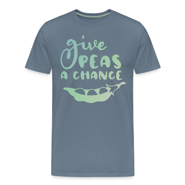 Give Peas a Chance Pun Men's Premium T-Shirt - steel blue