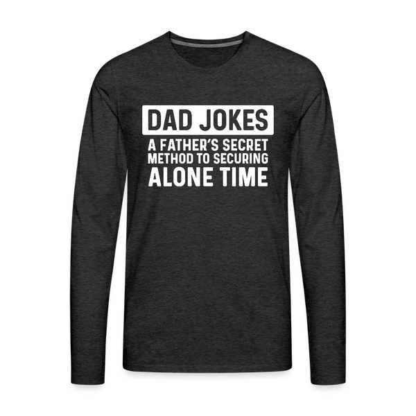 Funny Dad Joke Men's Premium Long Sleeve T-Shirt - charcoal grey
