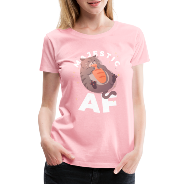 Cat Majestic AF Funny Women’s Premium T-Shirt - pink