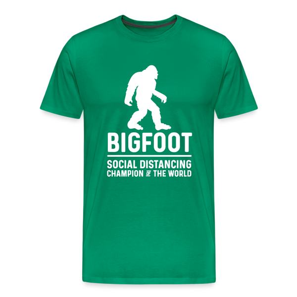 Bigfoot Social Distancing Champion of the World Men's Premium T-Shirt - kelly green