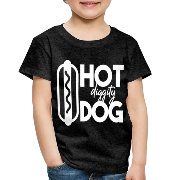 Hot Diggity Dog Funny Grilling Toddler Premium T-Shirt - charcoal grey