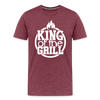 King of the Grill Father's Day BBQ Men's Premium T-Shirt - heather burgundy