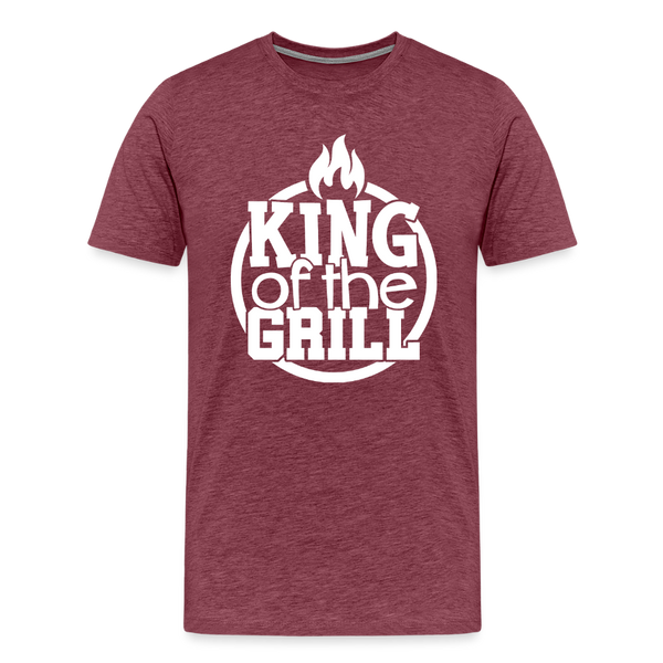 King of the Grill Father's Day BBQ Men's Premium T-Shirt - heather burgundy