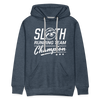 Sloth Running Team Champion Men’s Premium Hoodie - heather denim