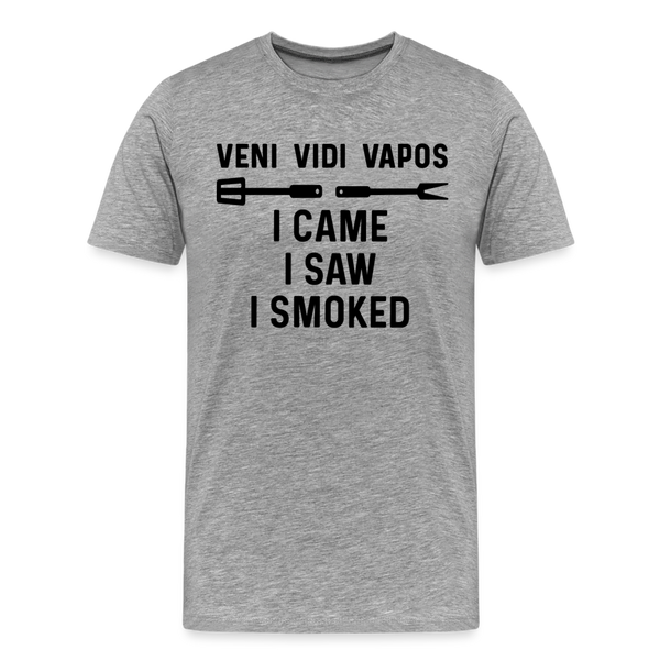 Veni Vidi Vapos I Came I Saw I Smoked: BBQ Smoker Men's Premium T-Shirt - heather gray