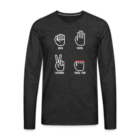 Rock, Paper, Scissors, Table Saw Funny Men's Premium Long Sleeve T-Shirt