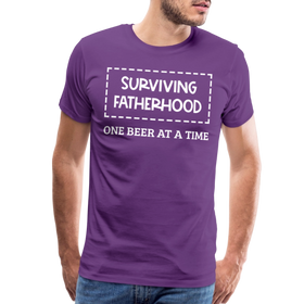 Surviving Fatherhood One Beer at a Time Men's Premium T-Shirt