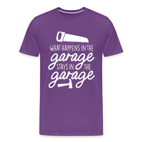 What Happens in the Garage Stays in the Garage Men's Premium T-Shirt - purple