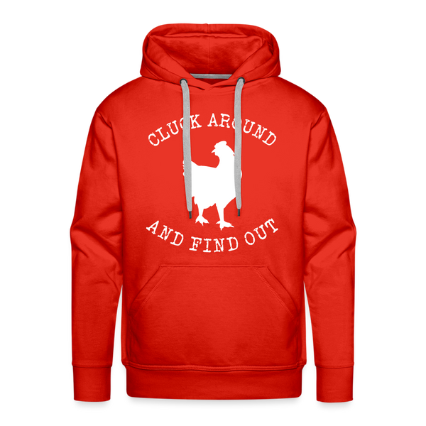 Cluck Around and Find Out Chicken Men’s Premium Hoodie - red