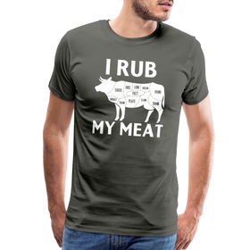 I Rub My Meat BBQ Cow Men's Premium T-Shirt