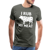 I Rub My Meat BBQ Cow Men's Premium T-Shirt