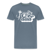 One Fly Dad Fly Fishing Men's Premium T-Shirt - steel blue