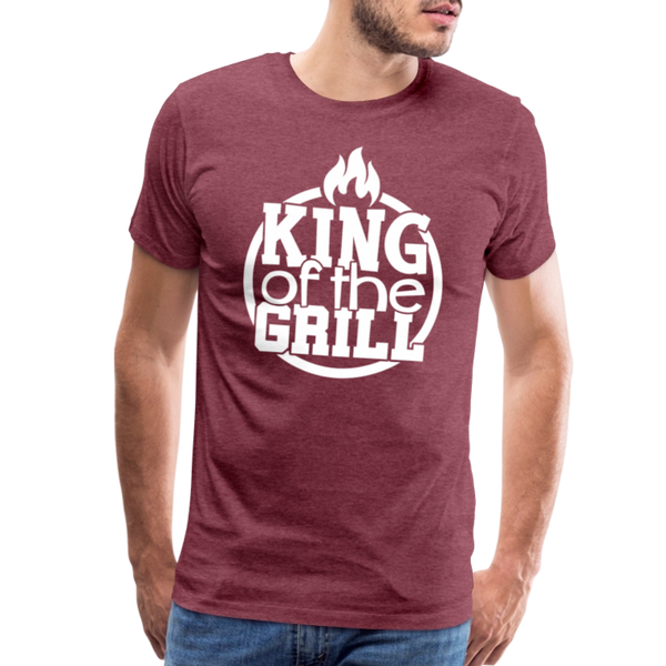 King of the Grill Father's Day BBQ Men's Premium T-Shirt - heather burgundy