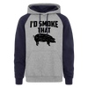 I'd Smoke That Funny BBQ Colorblock Hoodie