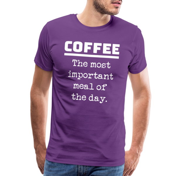 Coffee The Most Important Meal of the Day Funny Men's Premium T-Shirt - purple