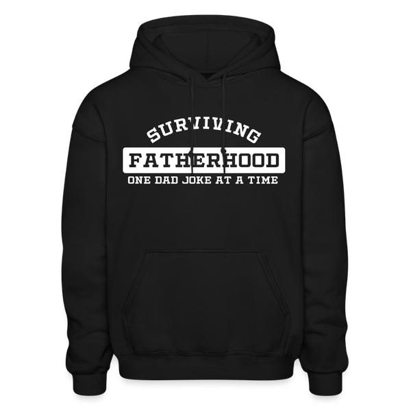 Surviving Fatherhood One Dad Joke at a Time Gildan Heavy Blend Adult Hoodie - black