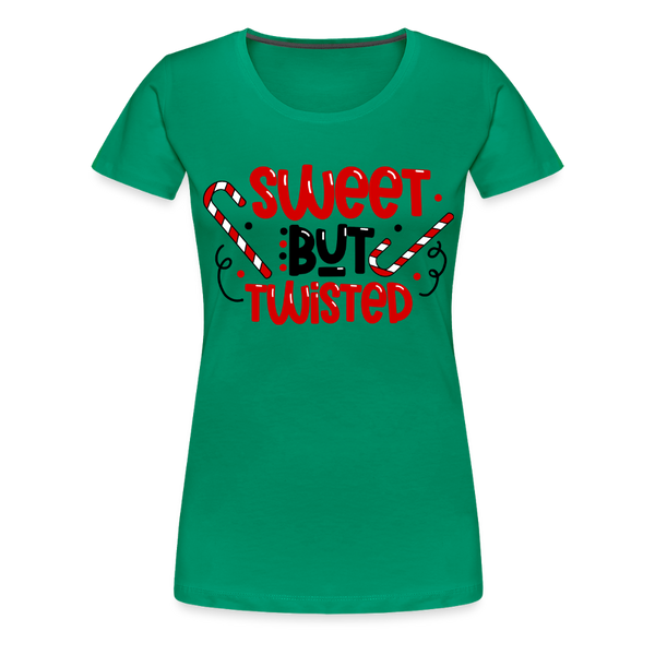 Sweet But Twisted Candy Cane Women’s Premium T-Shirt - kelly green