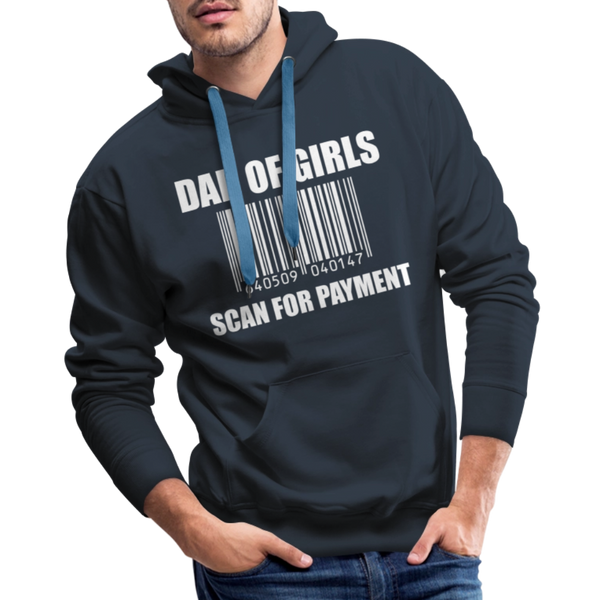 Dad of Girls Scan for Payment Men’s Premium Hoodie - navy